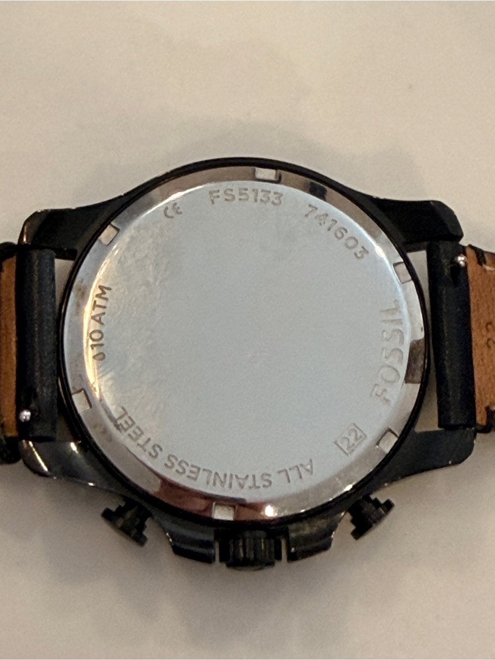 Set of 3 different men’s Fossil watches with leather Straps - Picture 6 of 7